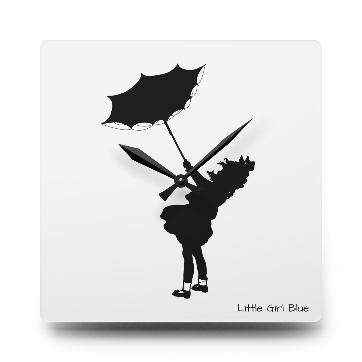 Little Girl Blue/ Black Acrylic Wall Clock
