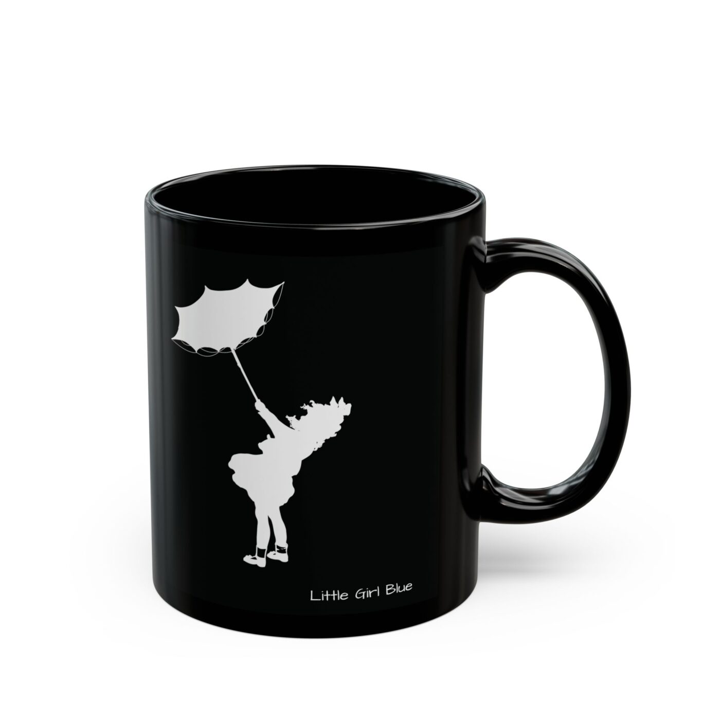 Little Girl Blue Black Ceramic Mug (11oz,)