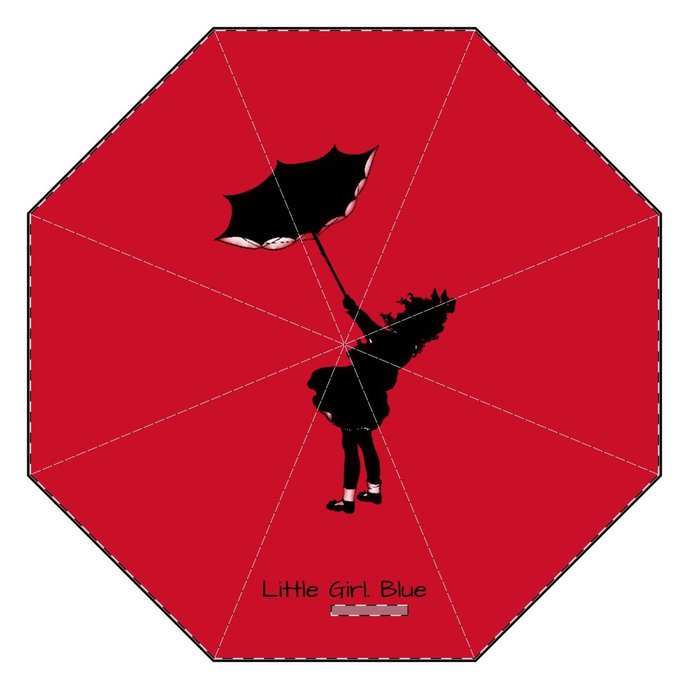 Little Girl Blue Umbrella / Crimson