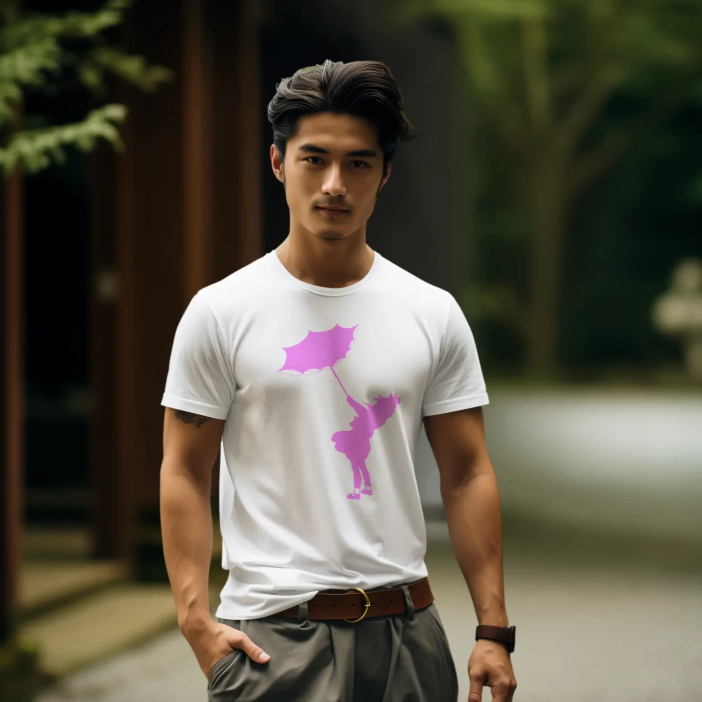 Little Girl Blue / Pink Silhouette. Soft Style T-Shirt.